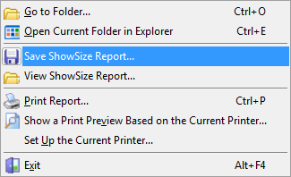 How to save a directory listing to a file with ShowSize