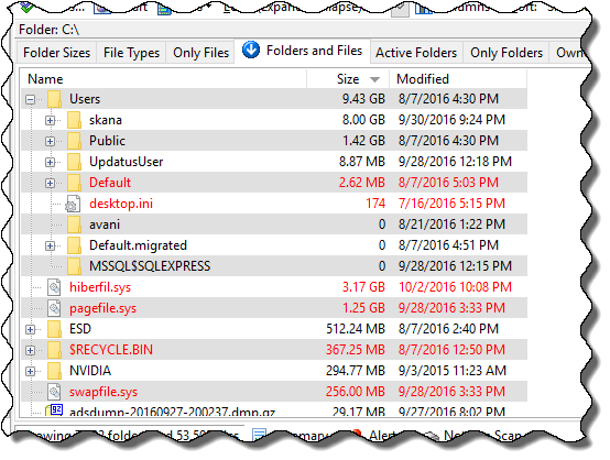 Sort files and folders by size in the same list in Windows